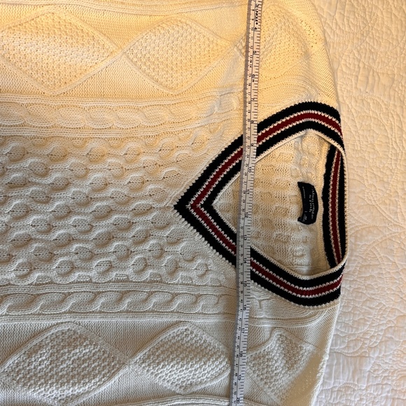 Abercrombie & Fitch White Sweater with Black and Red Accents - Picture 5 of 6